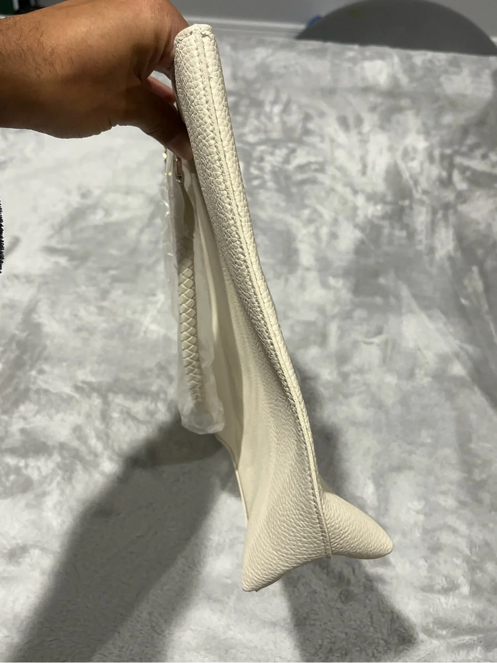 Ulta Beauty Classic Minimalist Cream Faux Leather Work Tote Bag NWT